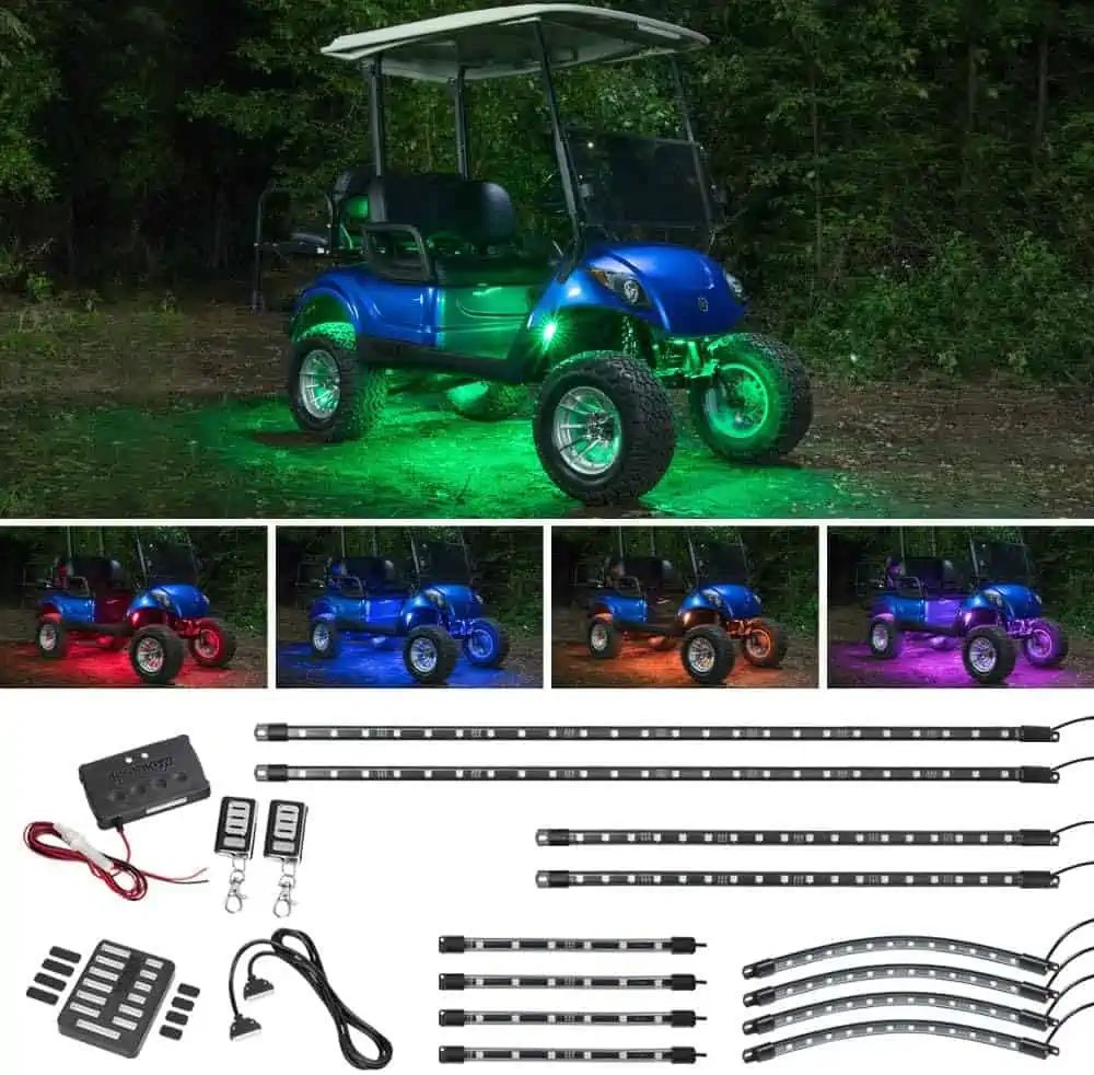 LEDGlow Golf Cart Underglow Lights 12pc Million Color LED, Best Golf Cart Underglow Lights