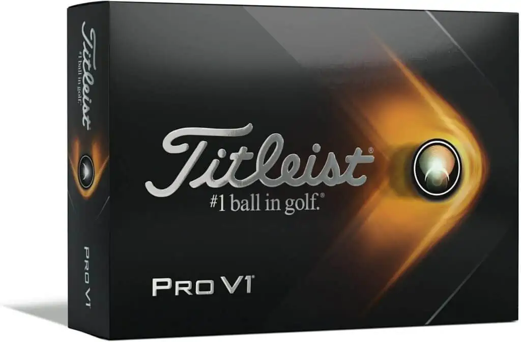 Box of Titleist Pro V1 golf balls
