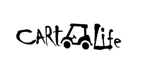 Cart Life sticker showing the word "cart life" with a golf cart.