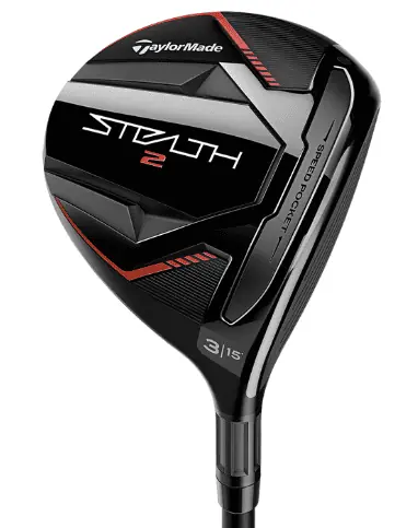 best 5 woods overall, showing a photo of the TaylorMade Stealth 2 Fairway Wood in black and red 