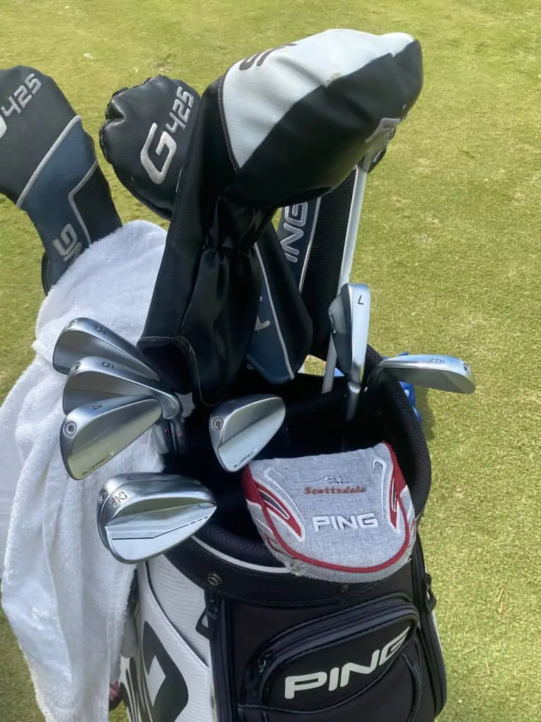 Miguel Angel Jimenez Golf Bag Close up WITB