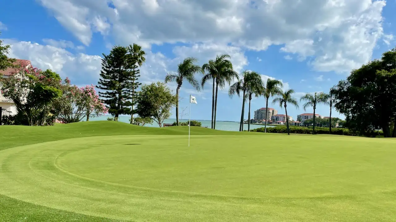 Photo taken by Senior Golf Source at Isla Del Sol Country Club on hole number 3 showing water views in the background.