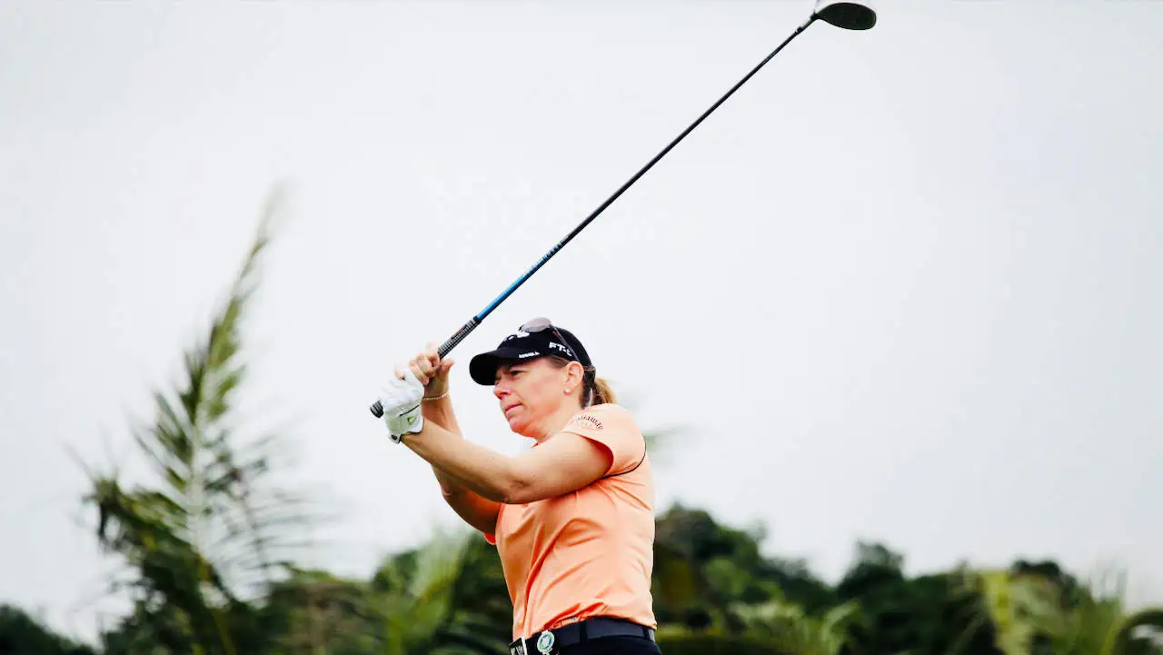 Annika Sorenstam Golf Swing, showing the Swedish golfer Annika Sorenstam plays a shot during the first day of the Mission Hills Star Trophy at the Mission Hills Golf Course in Haikou city, south Chinas Hainan province, 28 October 2010.