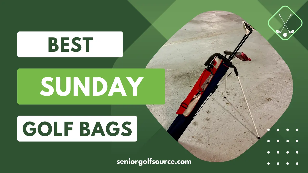 best Sunday golf bags photo of red bag used in testing with senior golf source