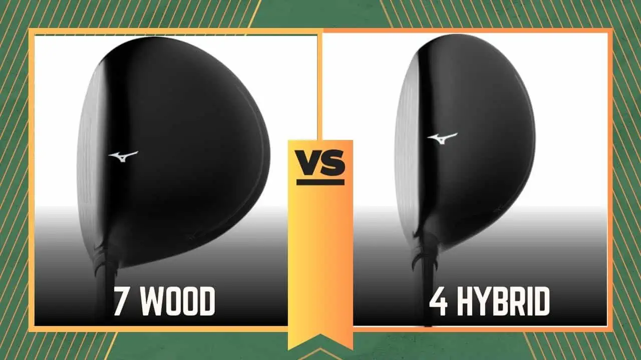 7 wood vs 4 hybrid showing both Mizuno clubs