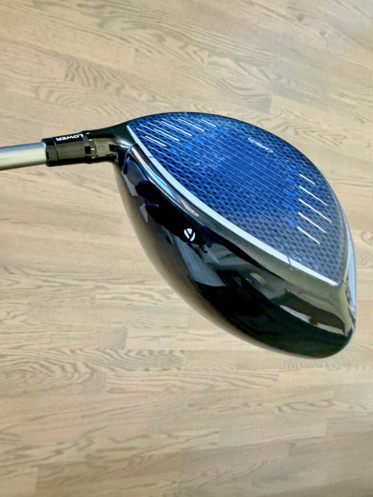 showing the blue face on the TaylorMade Qi10