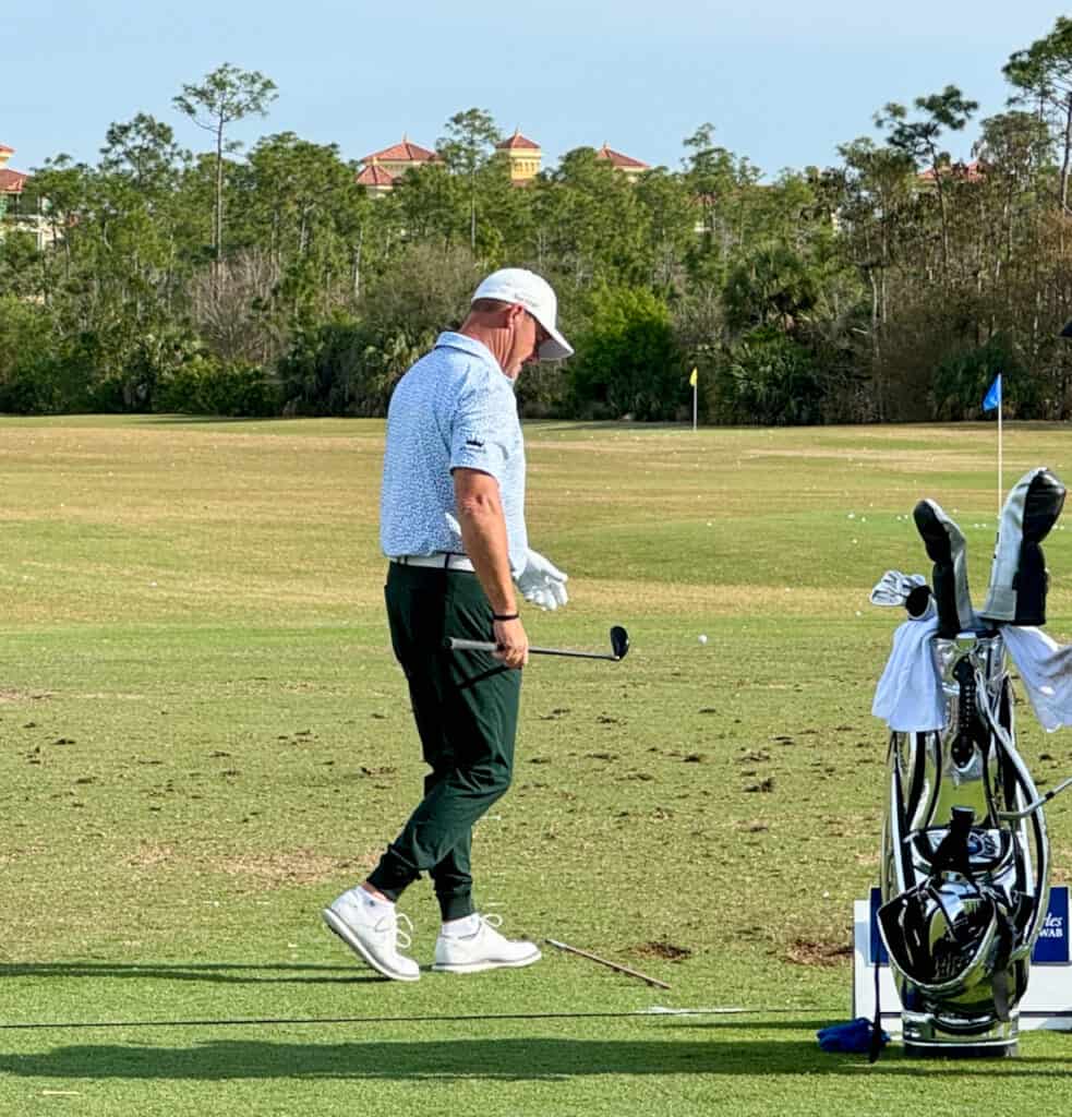 Alex Cejka on the driving range with his golf hybrid.
