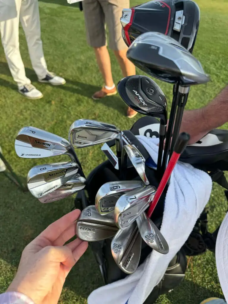 Cleveland RTX 6 Tour Rack irons used by Frazar shown at the Chubb Classic in 2024 (Naples, FL)